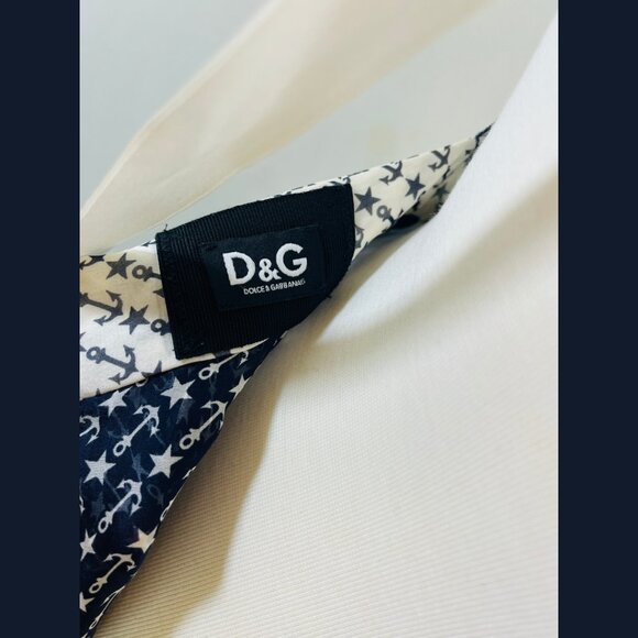 D&G Blue + White Anchor and Start Print Halter Dress - Size 40 (IT) - Picture 14 of 16